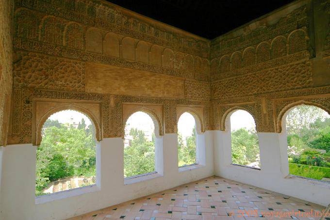 Palacio del Generalife. Mirador del oeste Terrasse des Acequia, Granada Alhambra Nasriden - Spanien