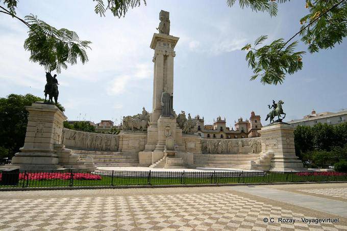 Plaza de Espana, Cádiz - Spanien, Andalusien