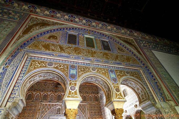 Arc Dreifache des Salon des Ambassadeurs, Sevilla Alcazar - Spanien