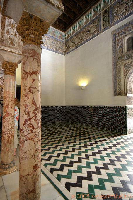 Boden und Marmorsäulen, Sevilla Alcazar - Spanien