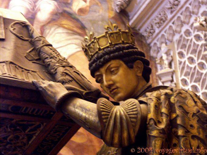 Detail auf einem Träger König Sarg Columbus Mausoleum Cristóbal Colón, der Kathedrale von Sevilla - Spanien