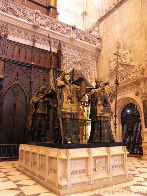 Grabmal von Christopher Columbus, der Kathedrale von Sevilla - Spanien