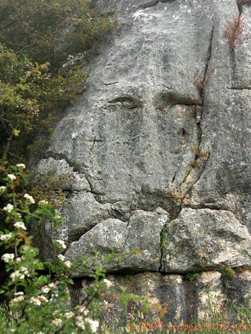 Gesicht in der Kalkfelsen, Torcal de Antequera - Spanien