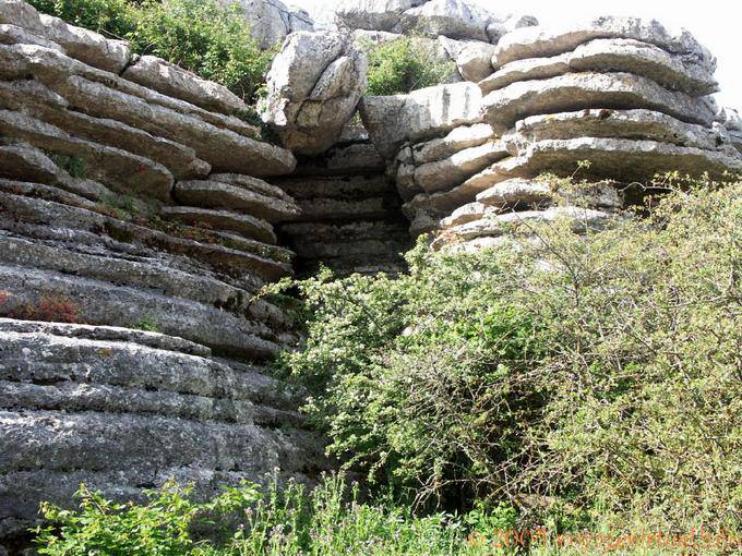 Horizontale Schichtung der Felsen, Torcal de Antequera - Spanien