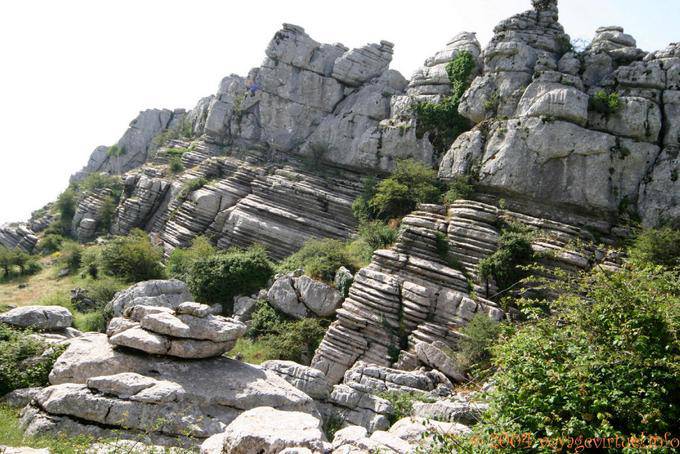 Horizontale Gesteinsschichten, Torcal de Antequera - Spanien