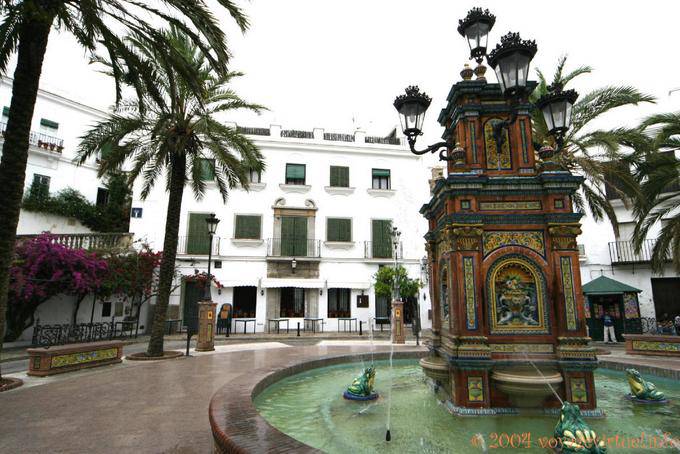 Brunnen, Plaza de España, Vejer de la Frontera - Spanien