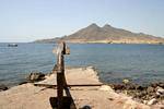 Anker auf Anlegestelle in La Isleta del Moro, Cabo de Gata, Spanien.