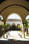Eine der Terrassen der Alcazaba, Malaga, Spanien.