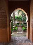 Um Lindaraja Patio, Alhambra Nasriden Granada, Spanien.