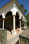 Jardín de la Danza Angle Mudejar, Sevilla Alcazar, Spanien.
