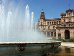 Brunnen Vicente Traver, Sevilla Plaza Espana, Spanien.