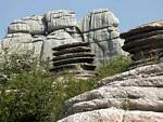Stapelkarst El Tornillo, Torcal de Antequera, Spanien.