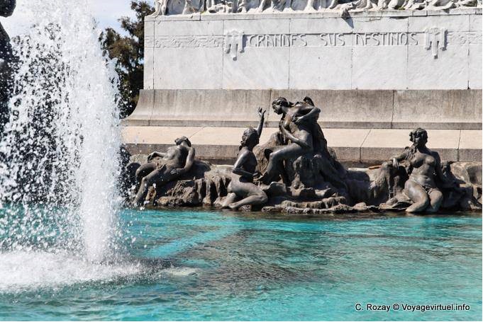 Brunnen Denkmal Agustín Querol und Cipriano Folguerolas, Avenida Sarmiento, Monumento a los Espanoles Detail, Buenos Aires - Argentinien