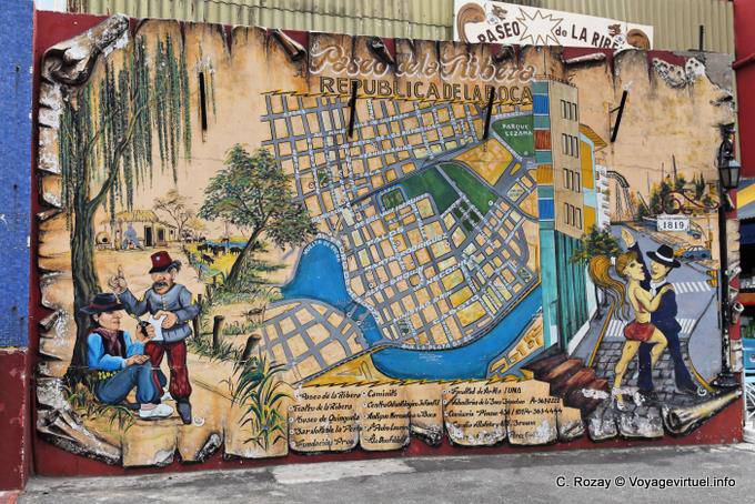 Wand der Republica de la Boca, La Boca, Av Don Pedro de Mendoza, Buenos Aires - Argentinien