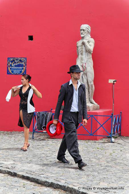 La Boca, Caminito, die Abreise der argentinischen Tänzerin, Buenos Aires - Argentinien