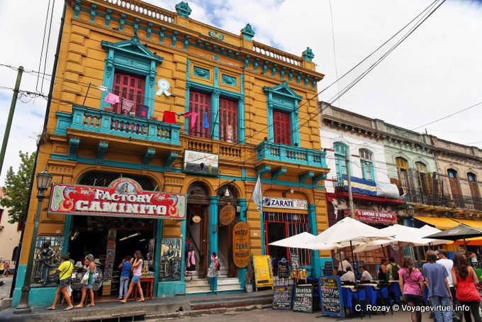 Colorful Bau der Fabrik Caminito, La Boca, Dr. del Valle Iberlucea, Buenos Aires - Argentinien