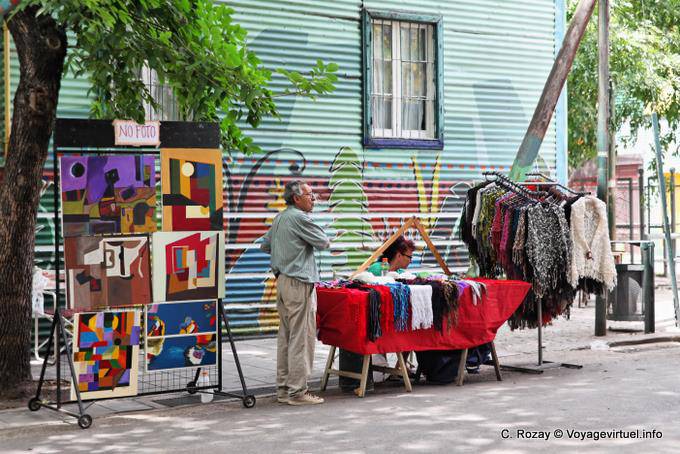 La Boca, künstlerische Stall für Touristen, Buenos Aires - Argentinien