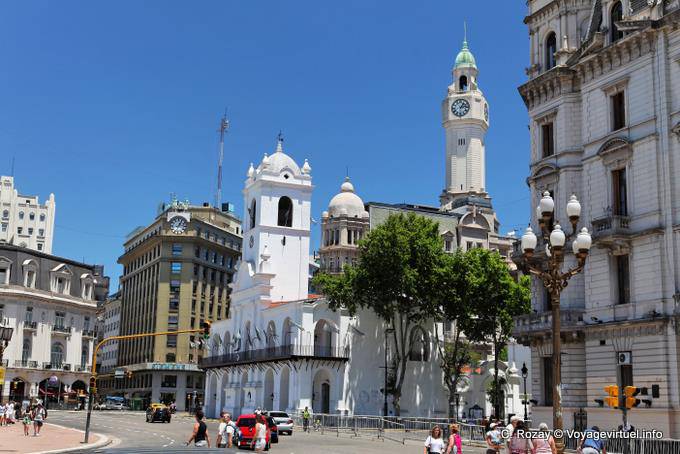 das Cabildo Blick auf die Plaza de Mayo, Plaza de Mayo in Buenos Aires - Argentinien