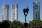 Blick von der Ecke von Mayo und Rivadaria, Buenos Aires, Argentinien.