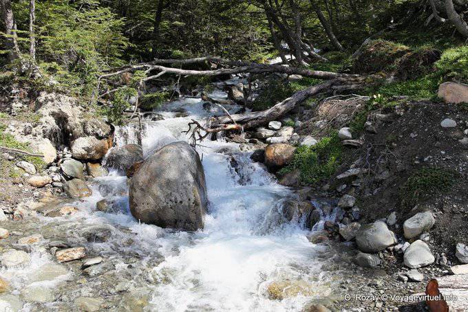 Torrent im Steigflug, Martial Glacier, Ushuaia - Argentinien