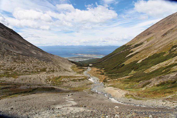 Nach unten Blick beim Aufstieg, Ushuaia, Martial-Gletscher - Argentinien