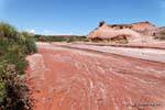 Salz im Flussbett, Ischigualasto, Valle de la Luna, Argentinien.