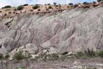 Barrancas grau Ischigualasto, Valle de la Luna, Argentinien.