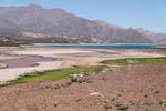 Der Rio Mendoza ins embalse fließt, Ruta 7 Lago Potrerillos, Argentinien.