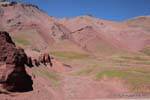 die Hügel Eva Peron, Ruta 7 Las Cuevas, Argentinien.