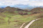 Sehen Sie auf der Ruta 33 und der Cuesta del Obispo, Valle Encantada, Argentinien.