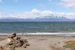 Schnee auf Chile, Ushuaia, Argentinien.