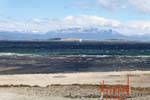 Kälte und Wind auf die Bahia de Ushuaia, Argentinien.