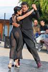 Milonga rasenden Tango auf der Straße, Ushuaia, Argentinien.