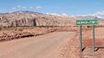 Die Quebrada El Tonco Eingangs Tal Calchaquies, Ruta 40, Argentinien.