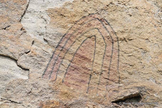 Symbolische Aoniken Vorfahren Höhlenmalerei Tehuelche, Walichu - Argentinien