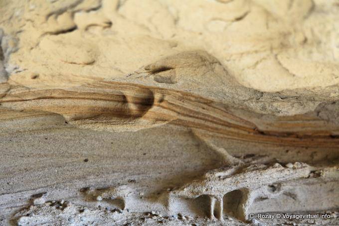 Natürliche Zebra in den Felsen, archäologische Stätte Tehuelche, Walichu - Argentinien