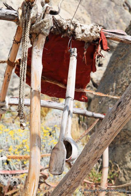 Küchengeräte Aonikens Indianer Tehuelche archäologische Stätte, Walichu - Argentinien