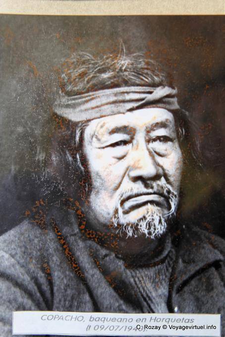 Copacho Baqueano in Horquetas, altes Foto von Indian Museum Tehuelche Walichu - Argentinien