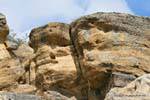 Gesichter in der Klippe, archäologische Stätte Tehuelche, Walichu, Argentinien.