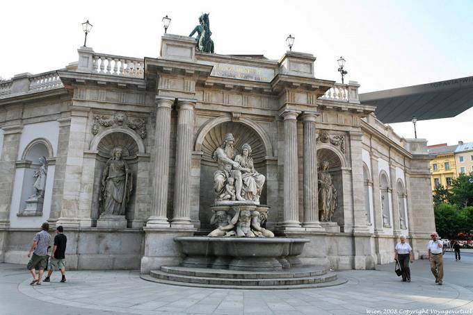 Albertina Platz Albrecht Oder Danubius Brunnen - Österreich