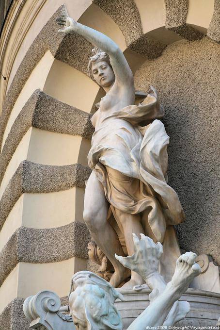 Michaeler Platz, Brunnen Macht zu sehen, Nymphe - Wien - Österreich