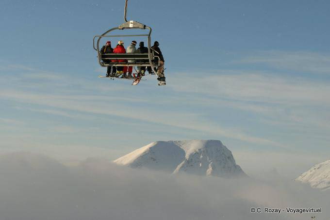 In der Leere, Avoriaz Hänge - Alpen, Frankreich