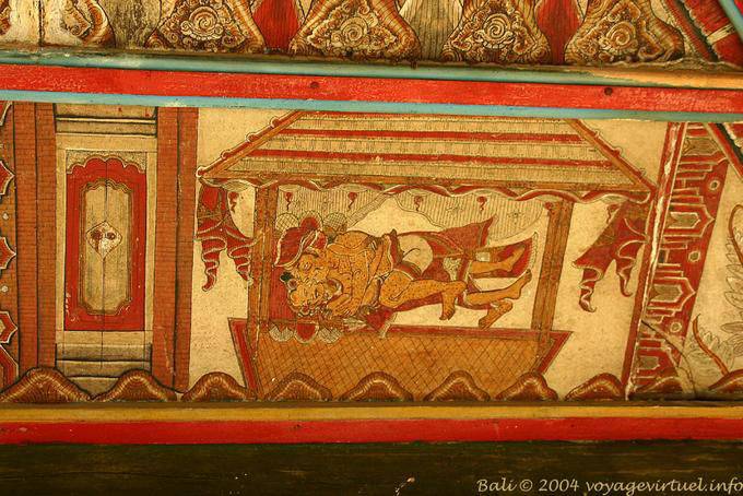 Erotische Szene, Wand Klungkung - Bali