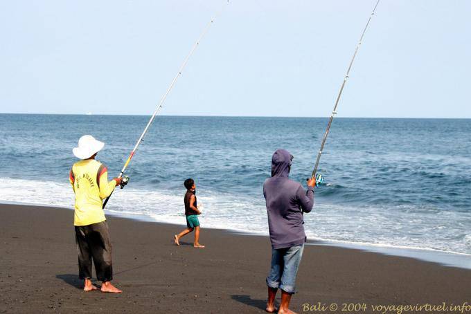 Angeln am Strand Kusamba - Bali