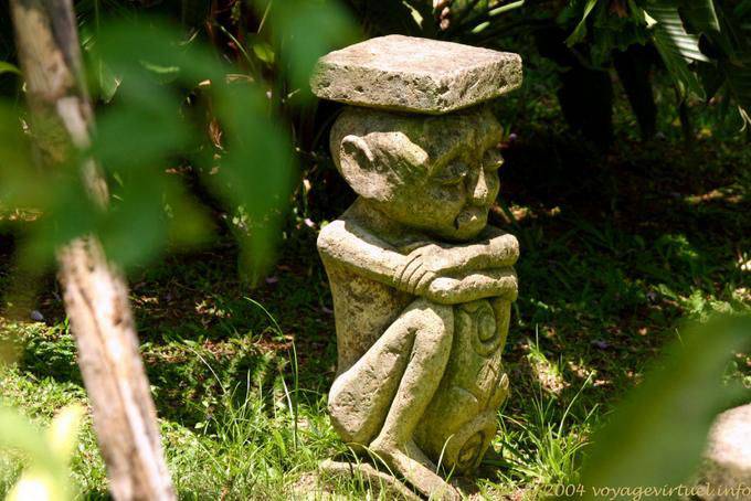 Steinstatue auf den Kopf, Taman Burung - Bali