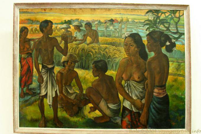 Szene der Felder, Malerei, Ubud Museum - Bali