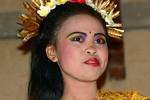 Festliches Make-up, balinesischen Tanz Ramayana Tanz, Bali.