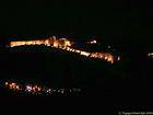Besançon, Blick auf die Zitadelle in der Nacht, Frankreich.