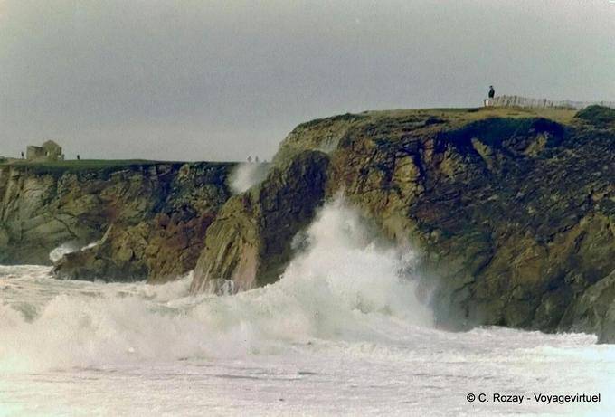 Schaum der Tage während des Sturms, Quiberon, Bretagne - Frankreich