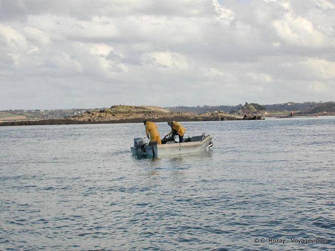 Ein Fischerei in der Bucht von Morlaix, Bretagne - Frankreich